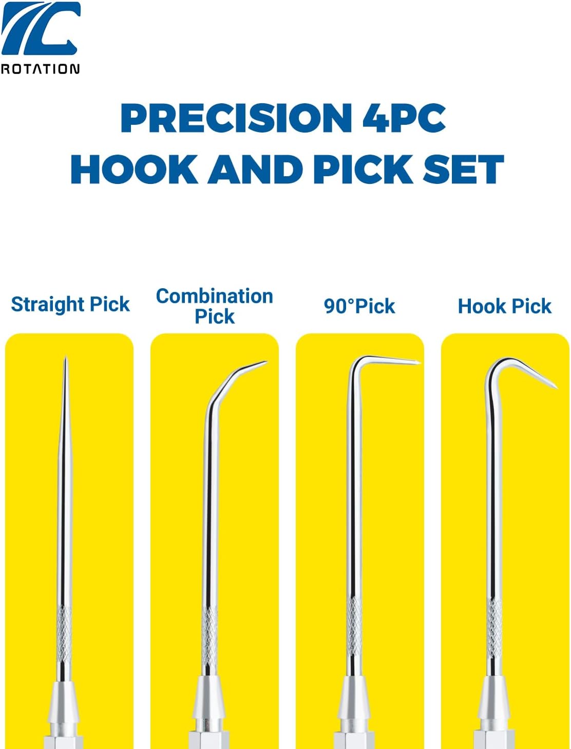 4pc hook and pick set (hex handle)
