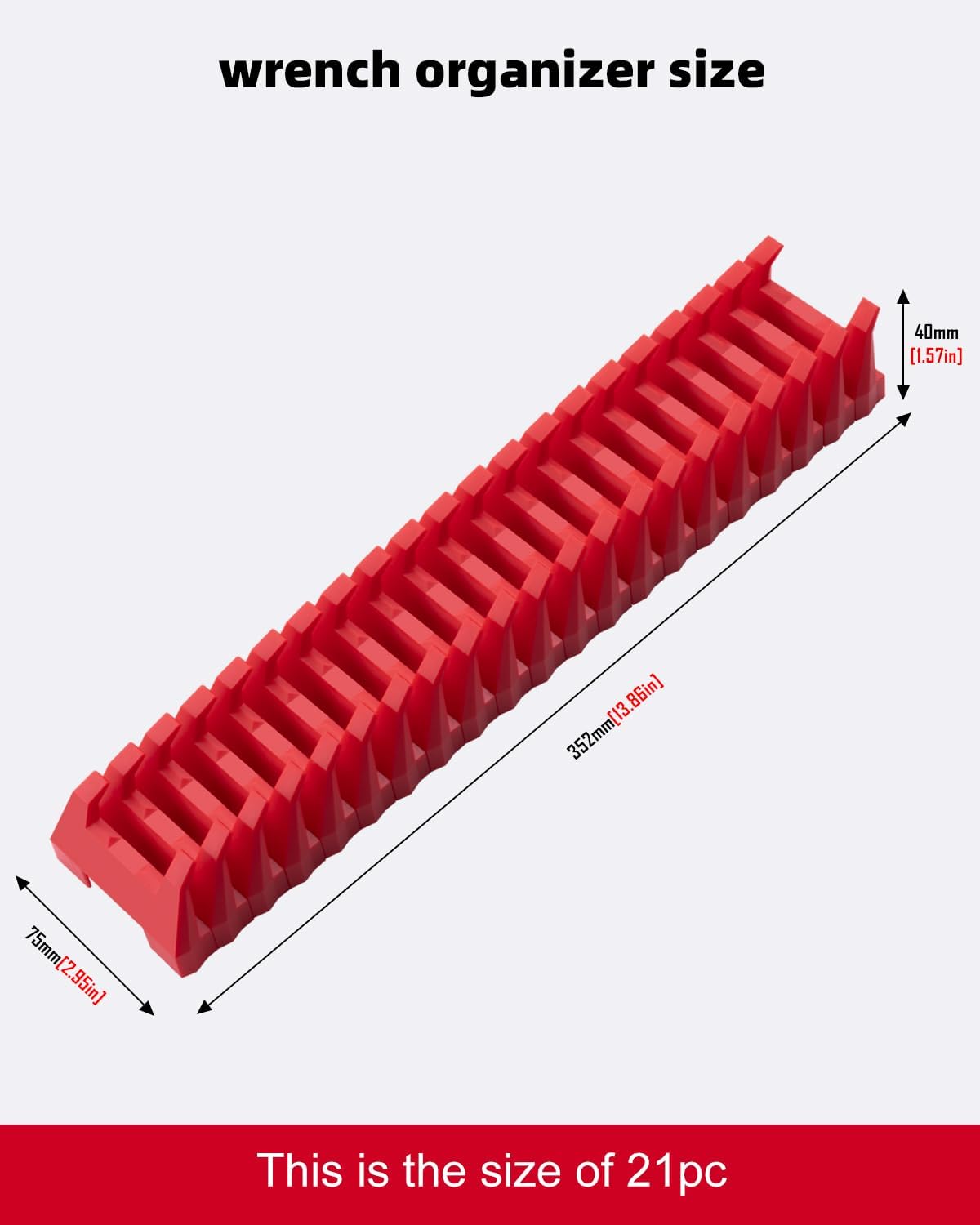 42pcs Modular Wrench Organizer (Red)