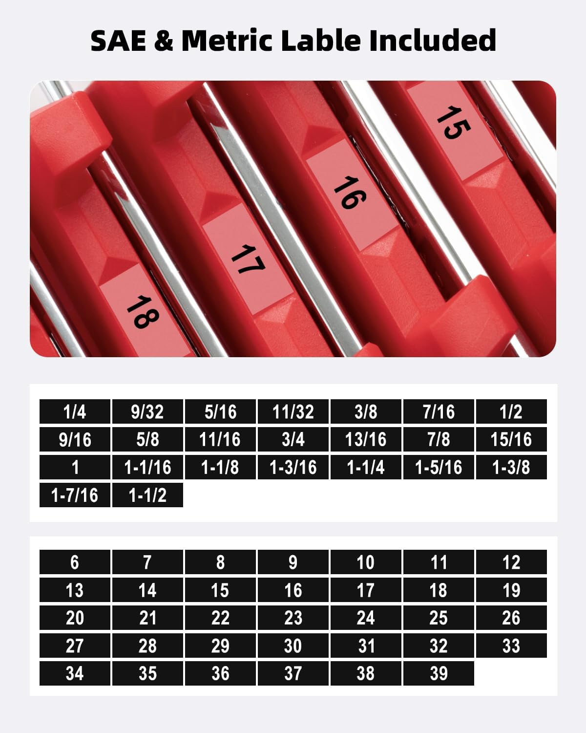 42pcs Modular Wrench Organizer (Red)