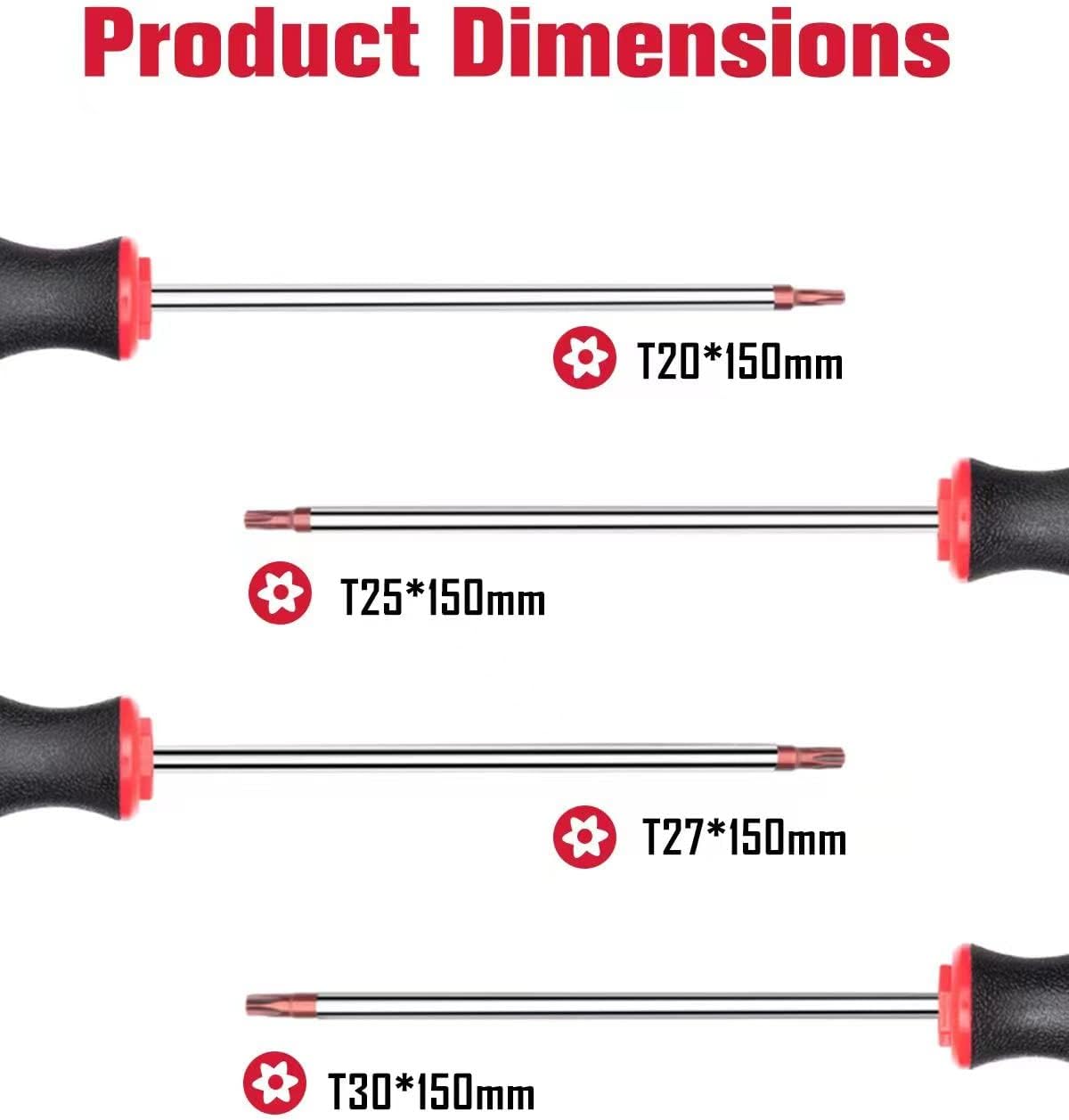 4pc torx screwdriver set (red tips)