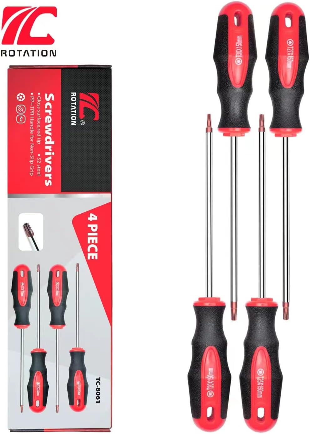 4pc torx screwdriver set (red tips)