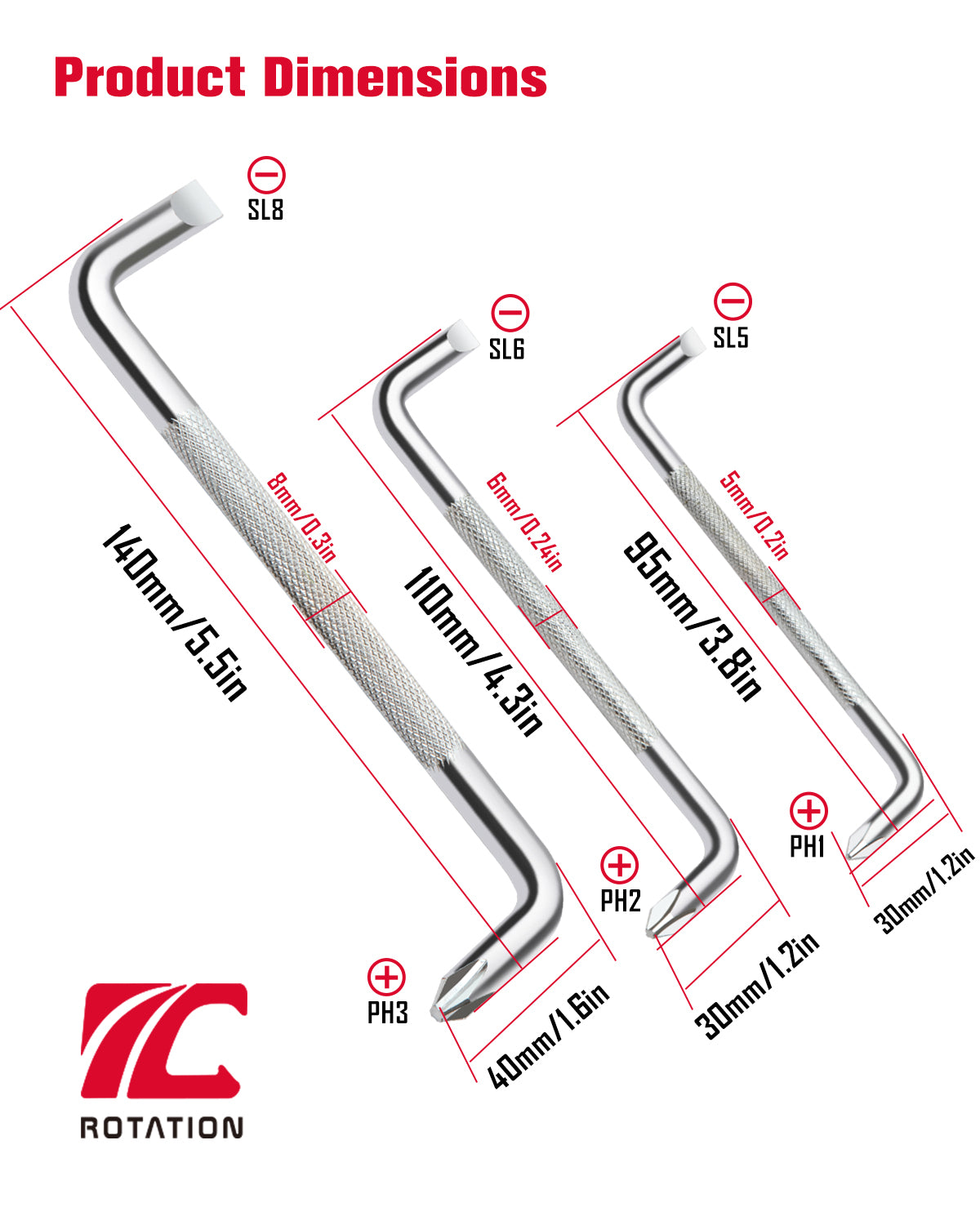 3pc Offset Screwdriver Set