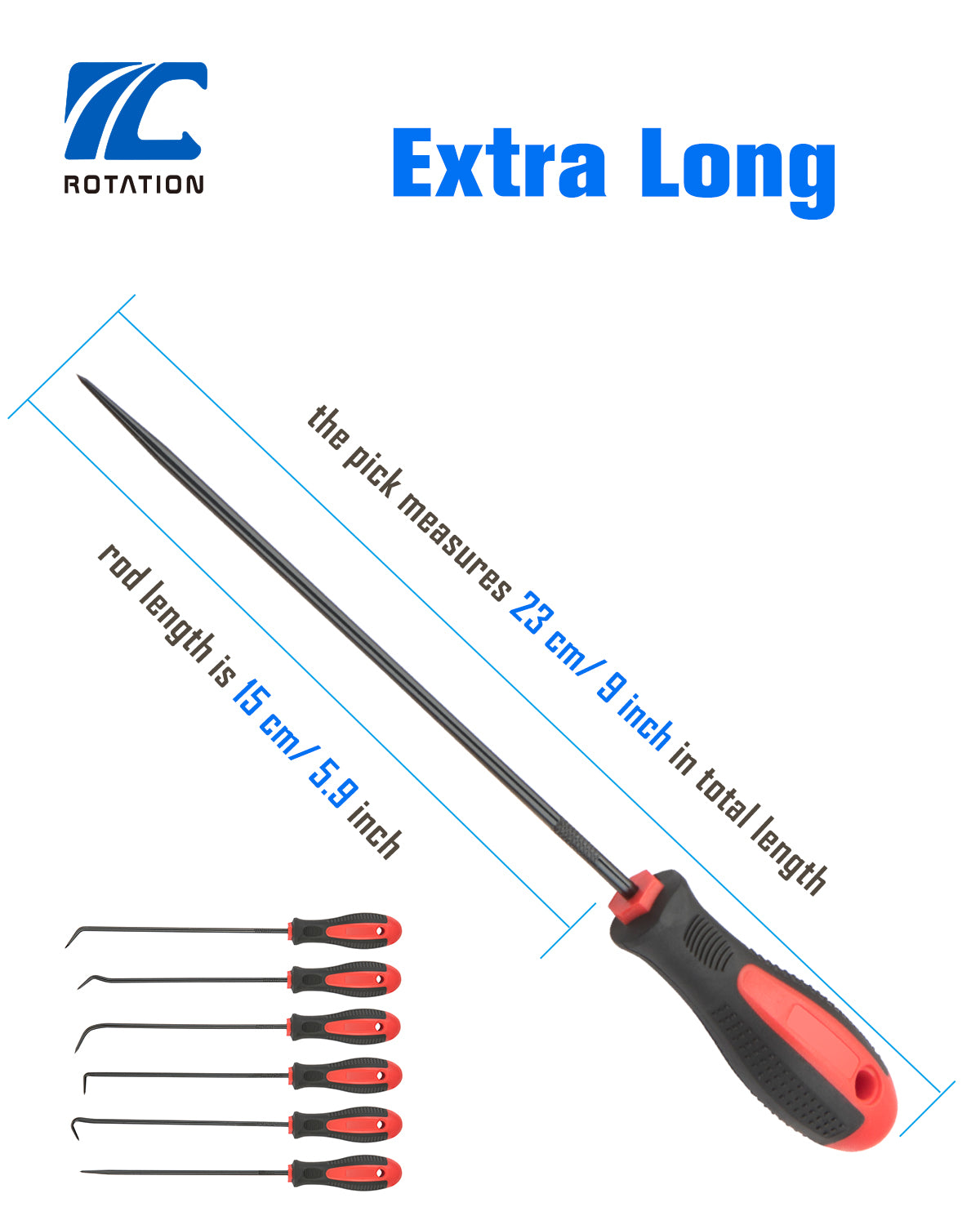 6pc Extra Long Hook & Pick Set